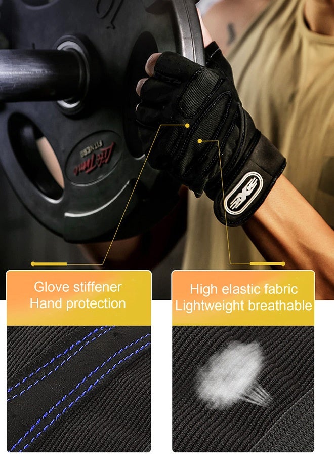 Gym Weight Lifting Workout Gloves with Wrist Wrap Support, for Men Women, Breathable Full Palm Protection, for Exercise Weightlifting, Training, Fitness, Cycling, Hanging, Pull Ups, L - Image 4